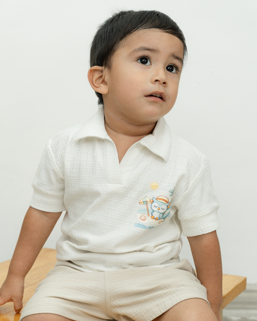 Polo textura Estapado clásica Blanco Nieve