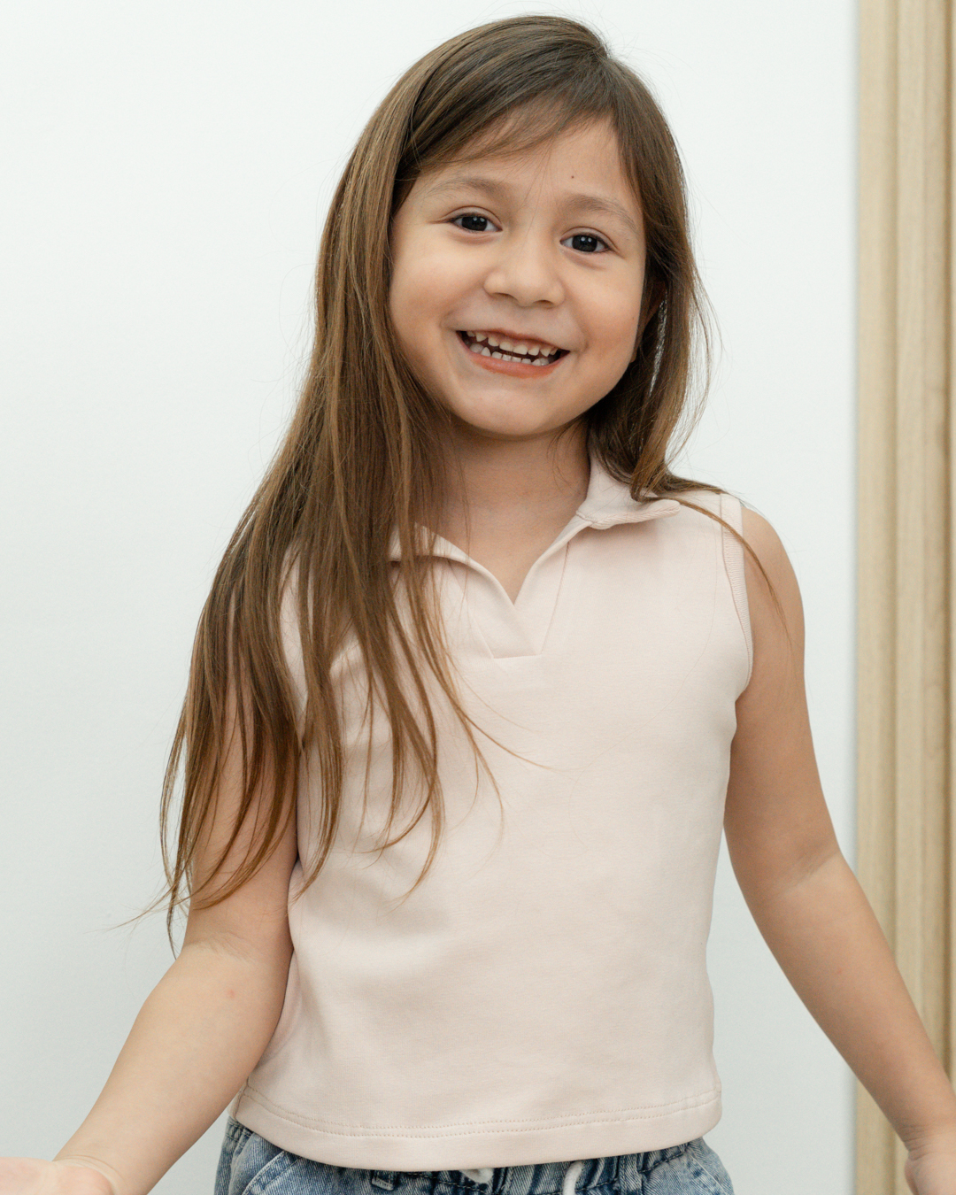 Blusa Polo Sin Mangas rosada