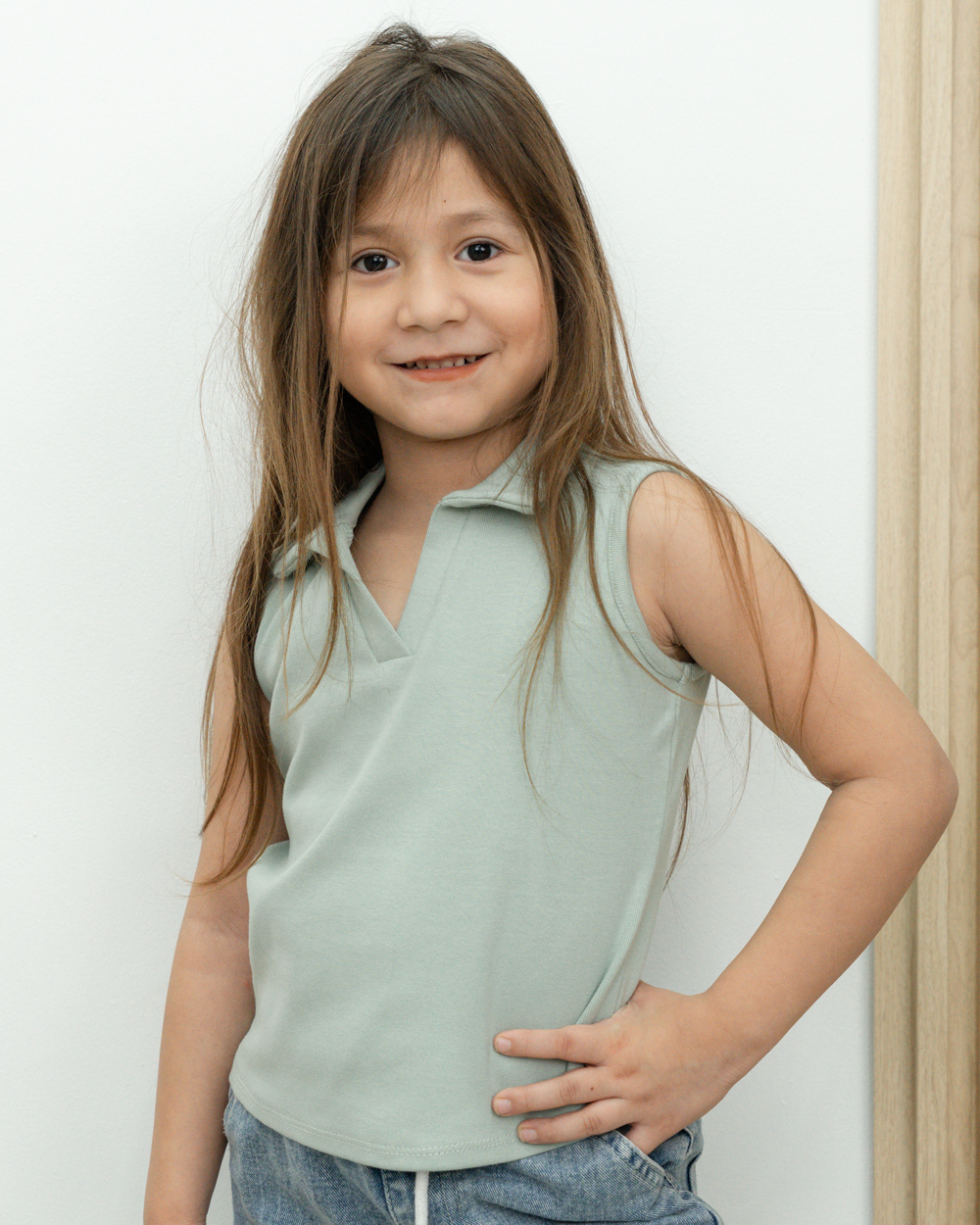 Blusa Polo Sin Mangas verde - Imagen 4